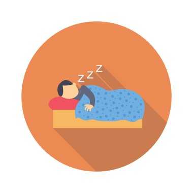 Yatak odası ve yatak odası için Gündüz & Gece Düz simgeleri 