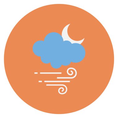 Weather Flat icon for moon  & wind 