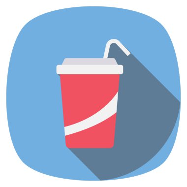 Sinema yassı ikonu, vektör illüstrasyonu. soda