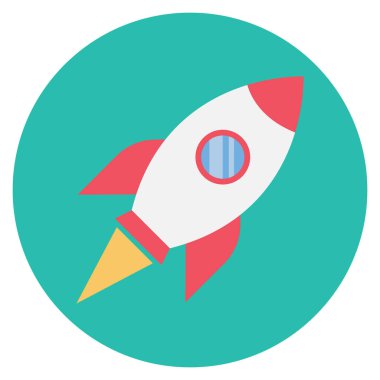 Planets Flat icons for rocket &  astronaut