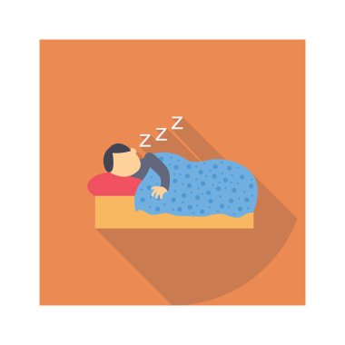 Yatak odası ve yatak odası için Gündüz & Gece Düz simgeleri 