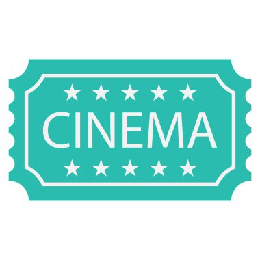 Sinema yassı simgesi, vektör illüstrasyonu. 