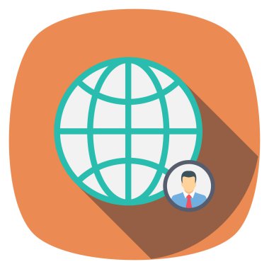 Dünya & Ağ için Başlangıç Düz simgesi 