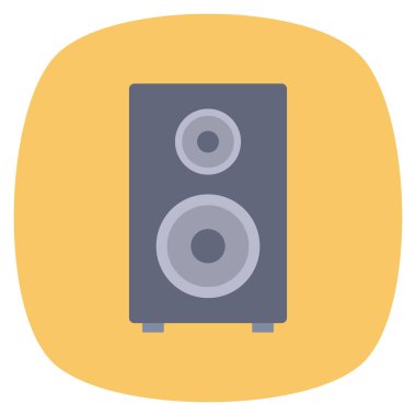 Sinema yassı ikonu, vektör illüstrasyonu. hoparlör