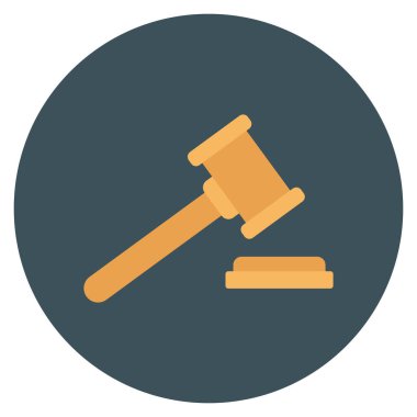 Management Flat icon  for gavel  & verdict