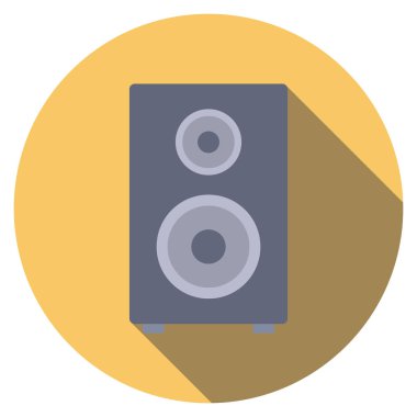 Sinema yassı ikonu, vektör illüstrasyonu. hoparlör