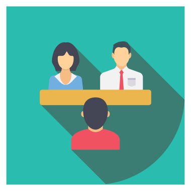 Çalışanlarla & röportaj için İş Görüşmesi Düz simgesi 