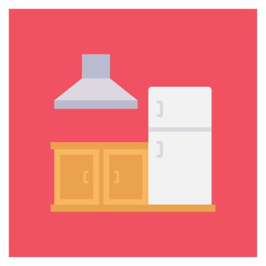 Dolap & mutfağı için düz mobilya simgeleri