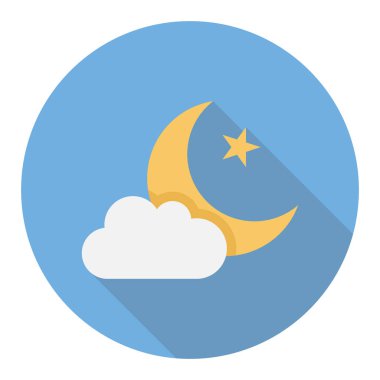 Hilal ve gece için Gündüz & Gece Düz simgeleri