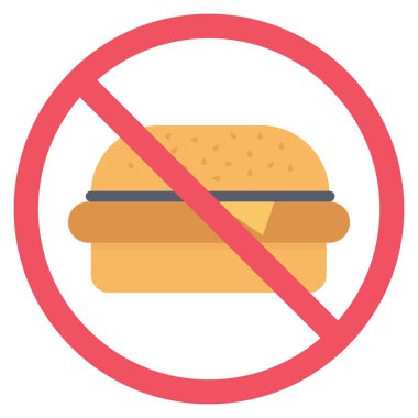Sağlıklı yaşam & fast food 'a izin verilmeyen düz simge