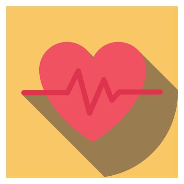 Vuruş ve nabız için sağlıklı yaşam düz simgeleri 