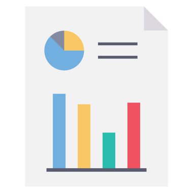 Startup Flat icons for chart  & report
