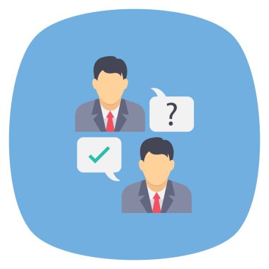 Konuşma ve tartışma için İş Görüşmesi Düz simgesi 