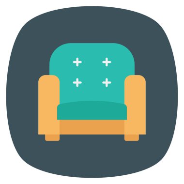 Koltuk ve koltuklar için düz mobilya simgeleri