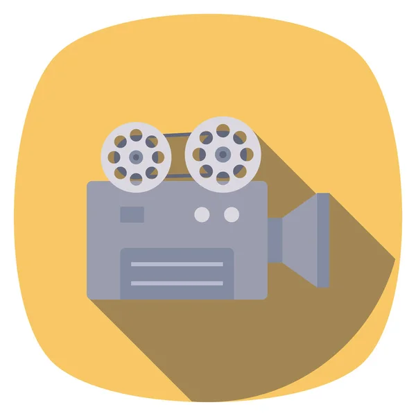 Icono Plano Cine Ilustración Vectorial Cámara — Vector de stock