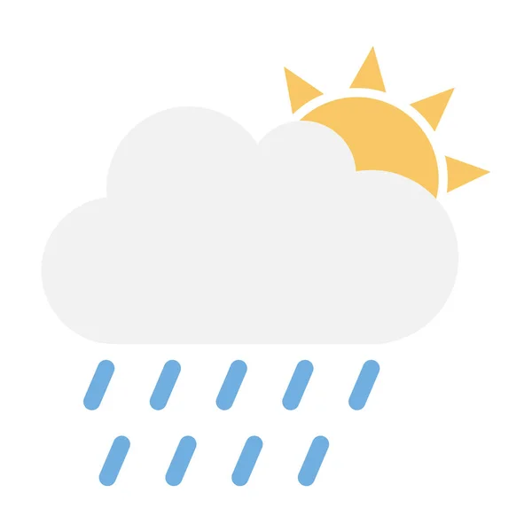 Day Night Flat Icons Cloud Rain — Stock Vector