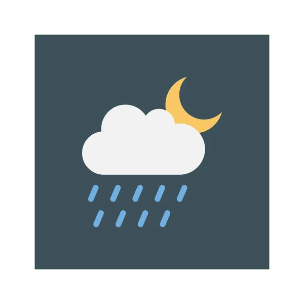 Icone Day Night Flat Nuvole Pioggia — Vettoriale Stock