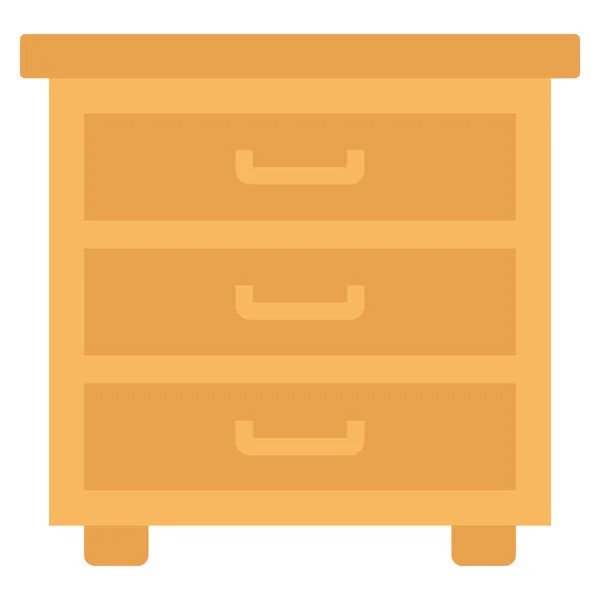 Muebles Iconos Planos Para Gabinete Madera — Vector de stock