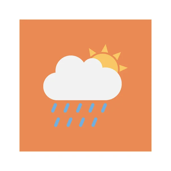 Day Night Flat Icons Cloud Rain — Stock Vector