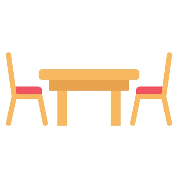 Меблі Плоскі Значки Сидіння Столу — стоковий вектор