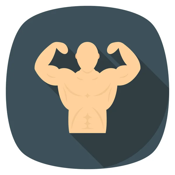 Gesund Leben Flache Ikone Für Fitness Workout — Stockvektor