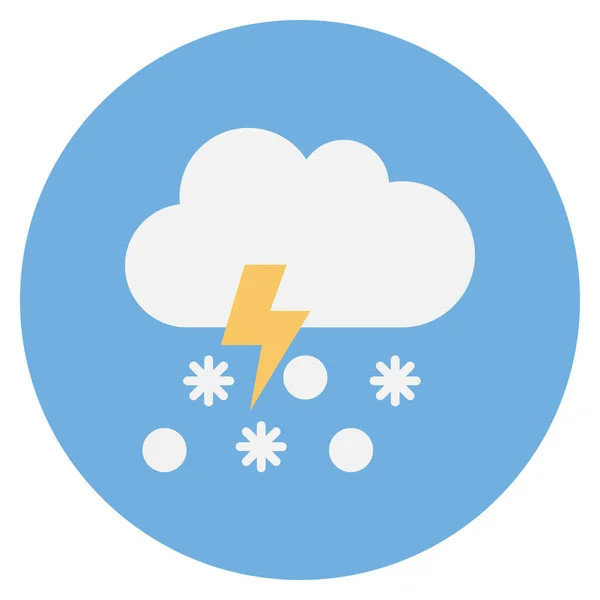 Weather Flat Icons Cloud Snowfall — ストックベクタ
