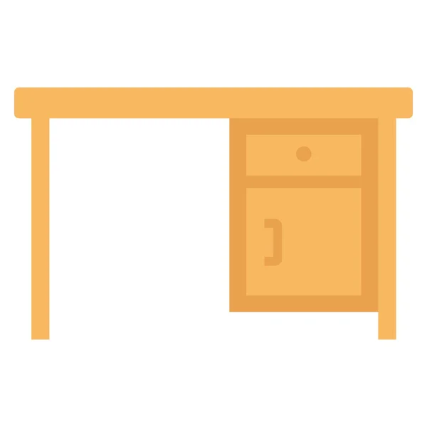 Furniture Flat Icons Wooden Interior — 스톡 벡터