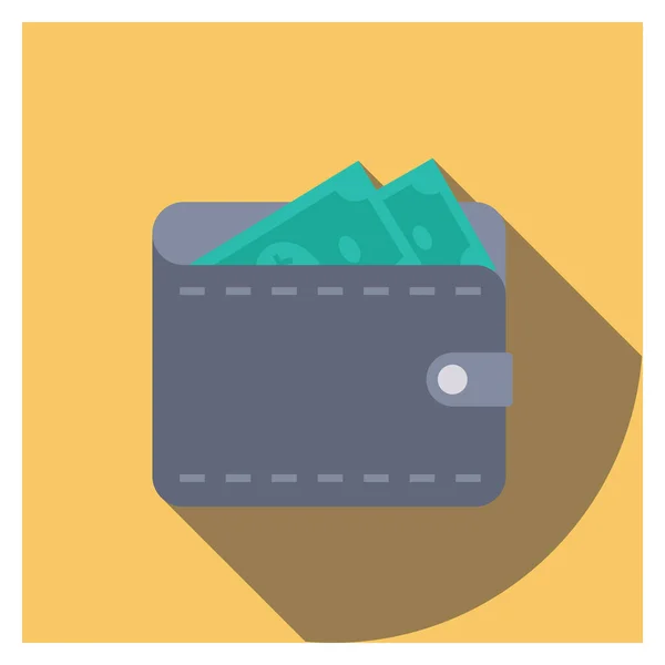 Dinero Iconos Planos Para Monedero Dinero — Vector de stock