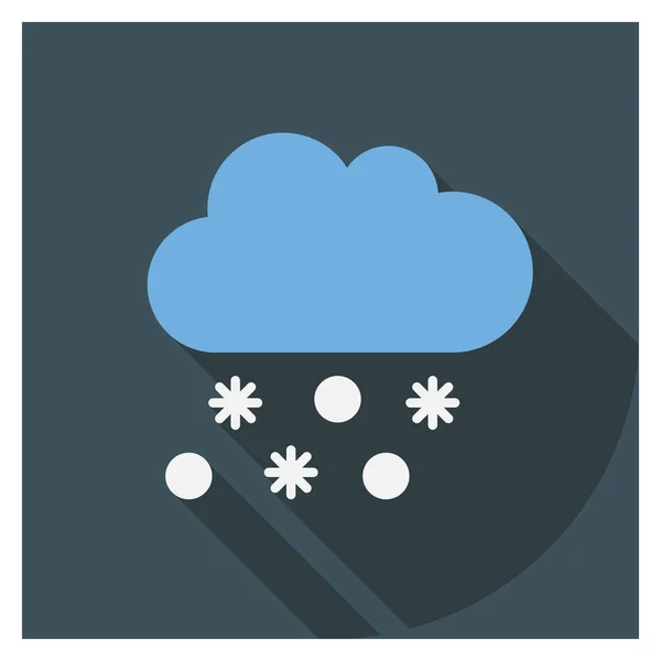 Weer Flat Icon Voor Wolken Sneeuw — Stockvector