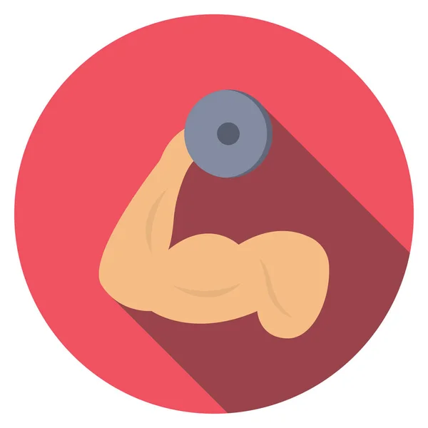 Gesund Leben Flache Ikone Für Muskel Hantel — Stockvektor