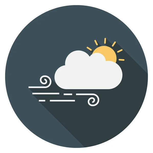 Weather Flat Icon Wind Air — 스톡 벡터