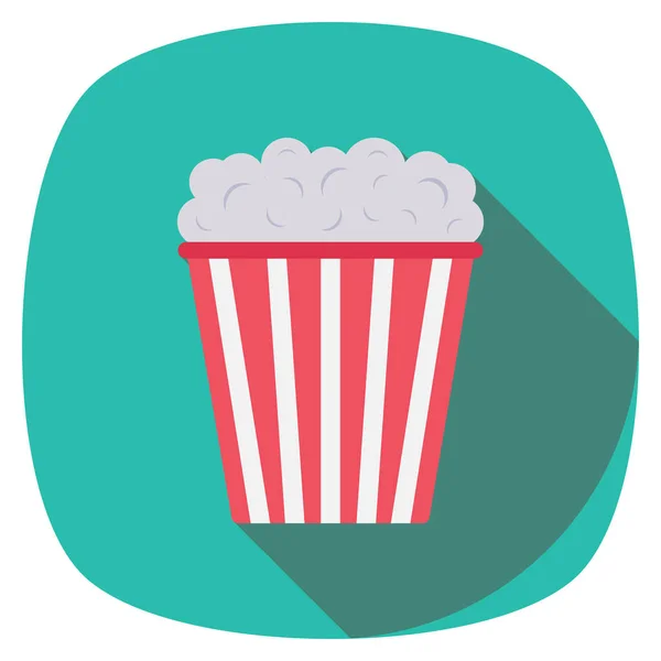 Kino Ploché Ikony Vektorové Ilustrace Popcorn — Stockový vektor