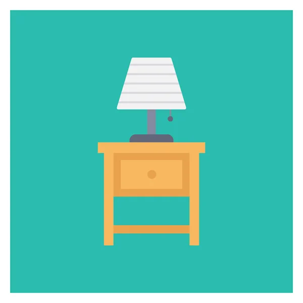 Möbel Flache Symbole Für Beistelltisch Tisch — Stockvektor