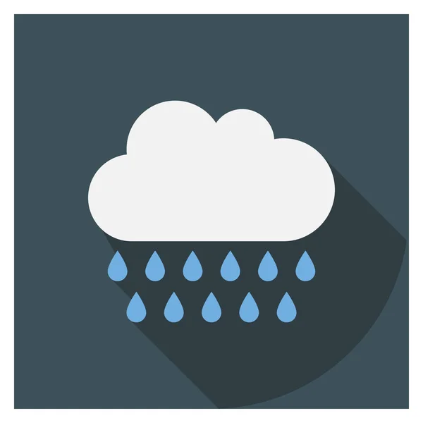 Επίπεδο Εικονίδιο Καιρού Για Βροχή Ψιλόβροχο — Διανυσματικό Αρχείο