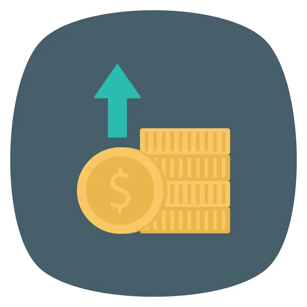 Money Flat Icons Increase Dollar — Stock Vector