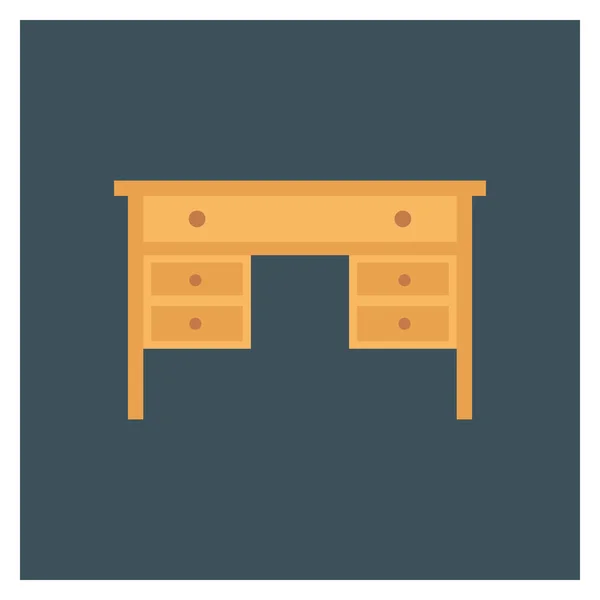 Möbel Flache Symbole Für Schreibtisch Holz — Stockvektor
