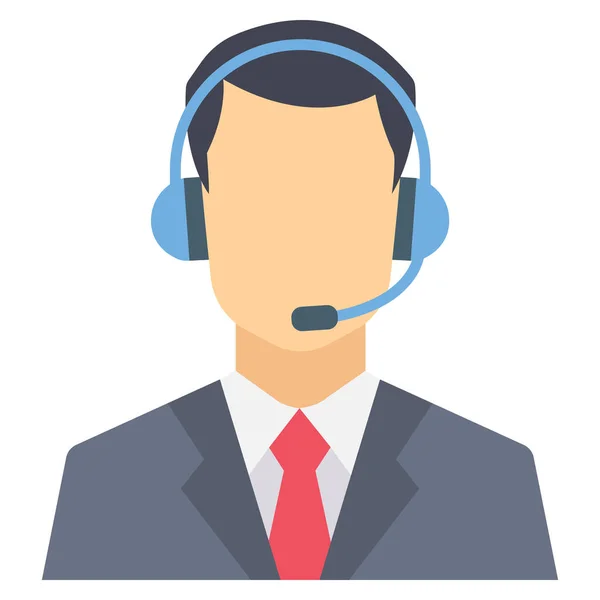Management Flat Icon Help Line Services — 스톡 벡터