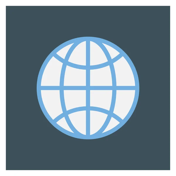 Startup Flat Pictogram Voor Wereld Kaart — Stockvector