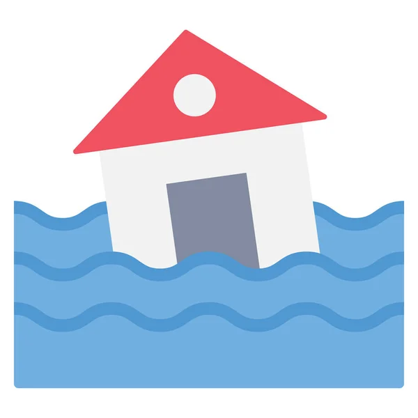 Weer Flat Icon Voor Water Vernietiging — Stockvector