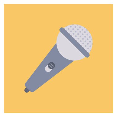 Sinema yassı ikonu, vektör illüstrasyonu. mikrofon