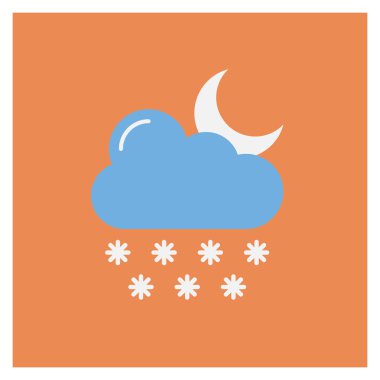 Weather Flat icon for snowfall  & snow flake 