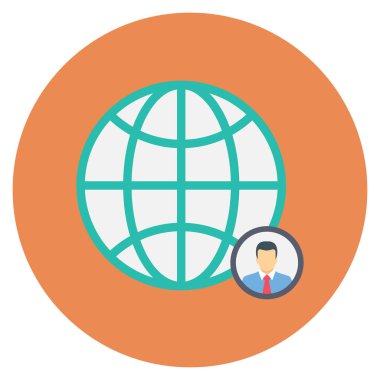 Startup Flat icons for world  & network 