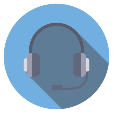 Sinema yassı ikonu, vektör illüstrasyonu. kulaklıklar