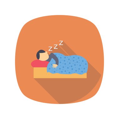 Yatak odası ve yatak odası için Gündüz & Gece Düz simgeleri 