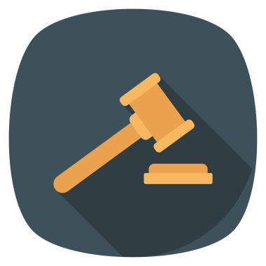 Management Flat icon  for gavel  & verdict