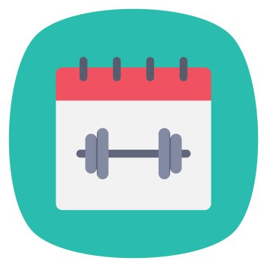 Tarih ve ay için sağlıklı yaşam düz simgeleri 