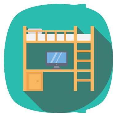 Yatak & tablosu için Mobilya Düz simgeleri