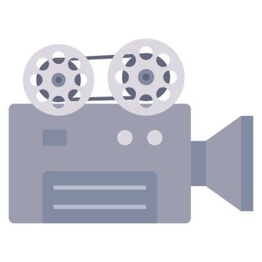 Sinema yassı ikonu, vektör illüstrasyonu. kamera