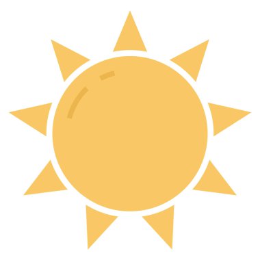 Gezegen alanı ve güneş için düz simgeler