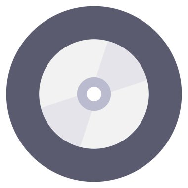 Sinema yassı ikonu, vektör illüstrasyonu. disk